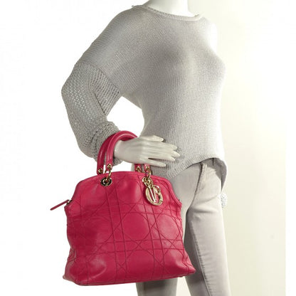 Christian Dior Lambskin Cannage Medium Granville Tote Fuchsia 2 of 20