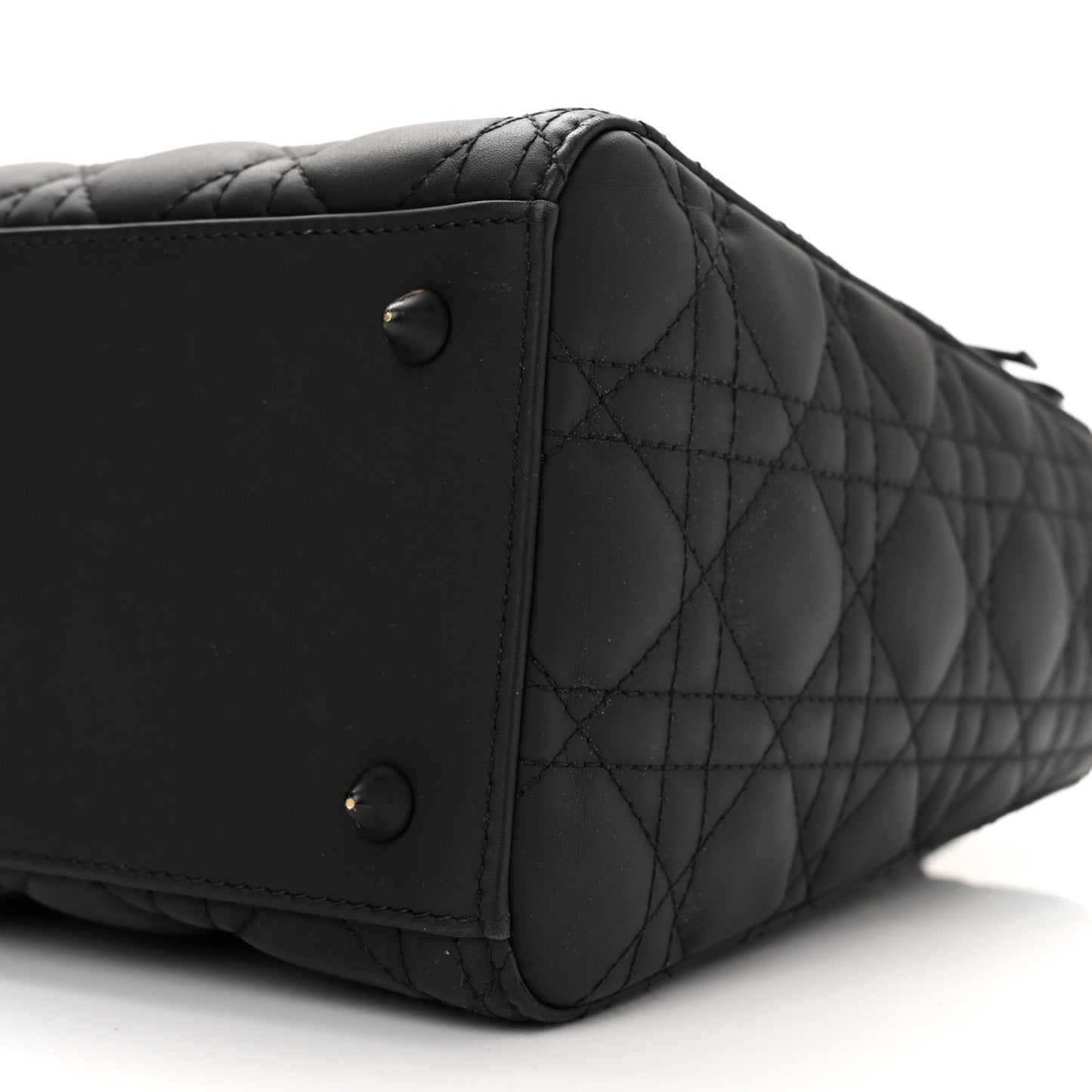 Ultra Matte Calfskin Cannage Medium Lady Dior Black