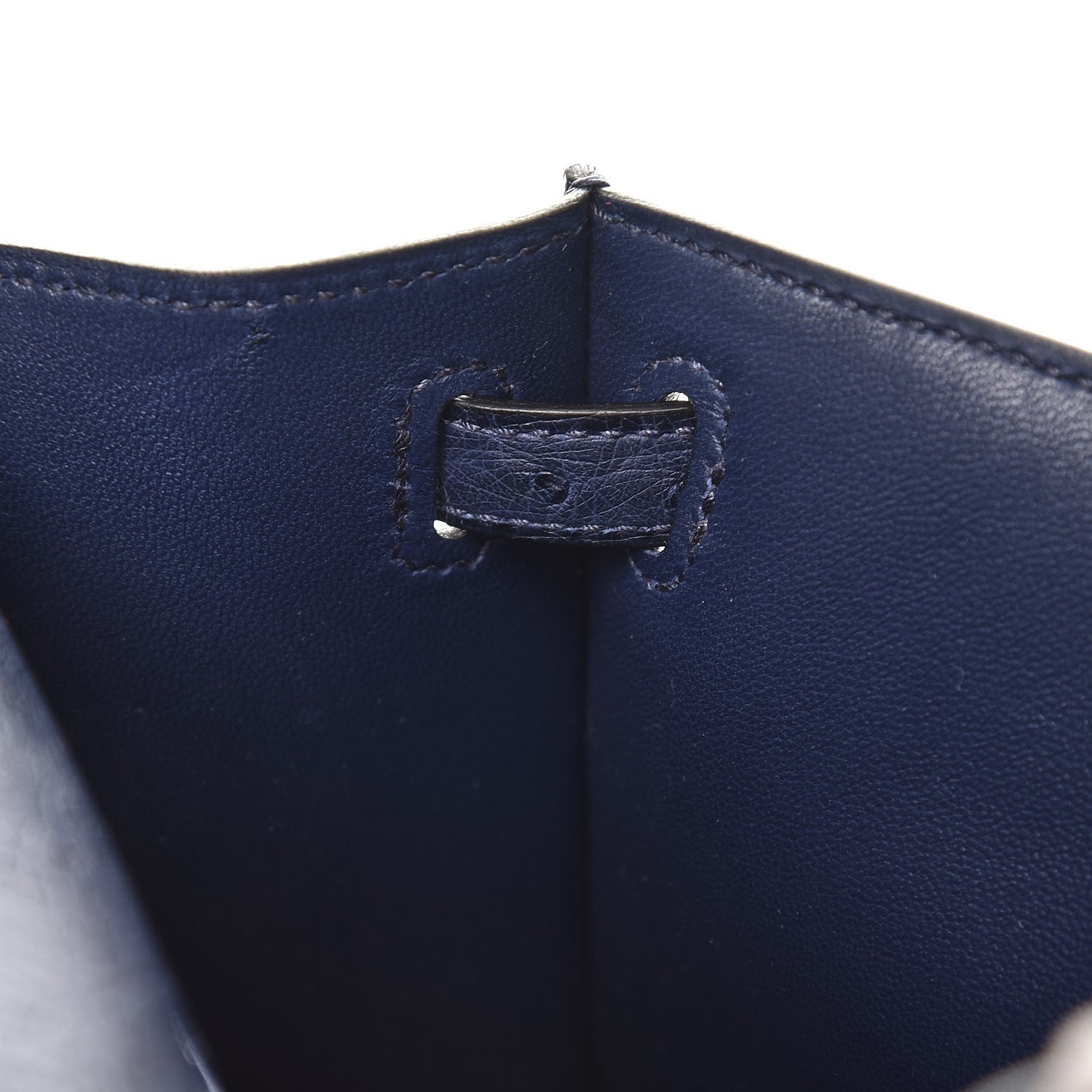 Hermes Ostrich Kelly Pochette Bleu Saphir 12 of 27