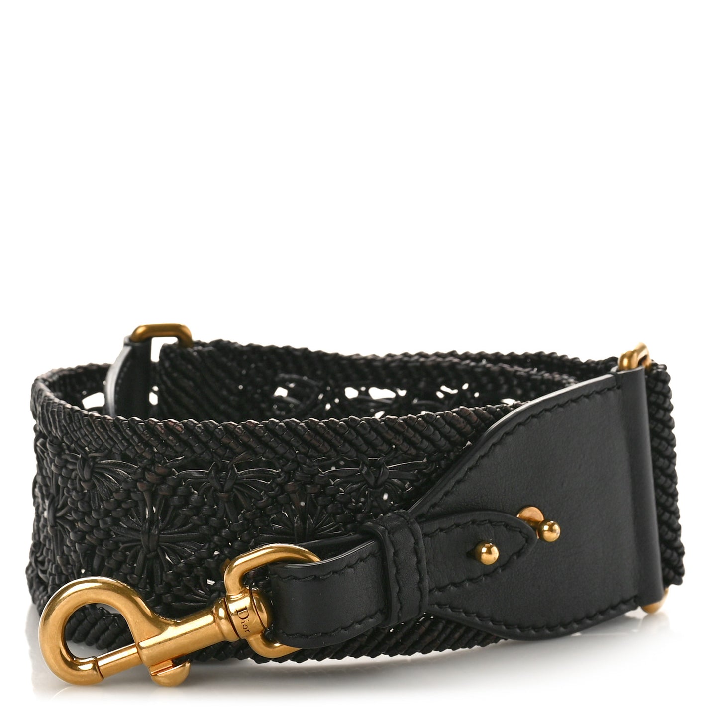 Raffia Woven Shoulder Strap Black