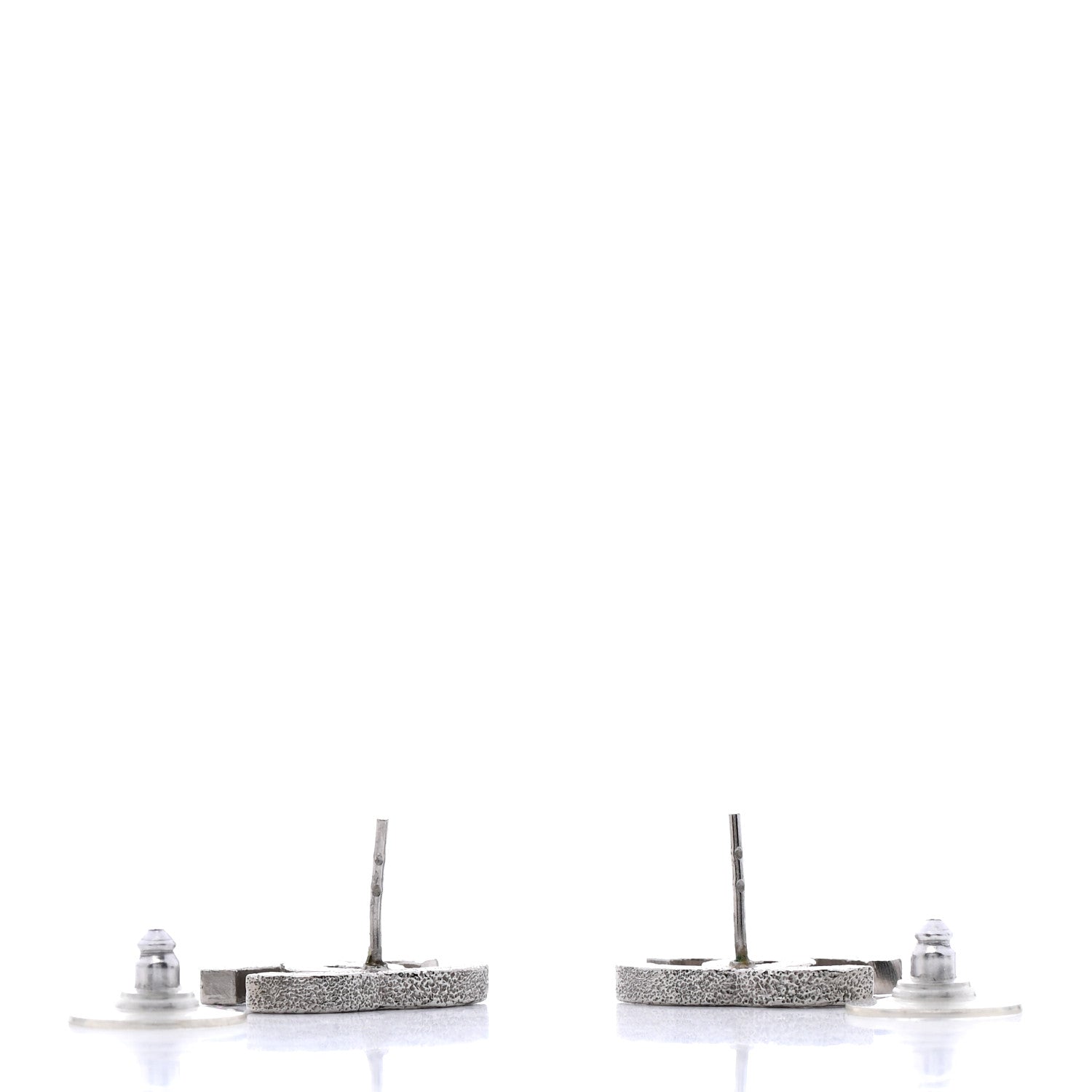 Chanel Glitter Resin CC Earrings Silver Black 3 of 4
