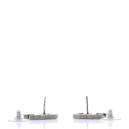 Chanel Glitter Resin CC Earrings Silver Black 3 of 4