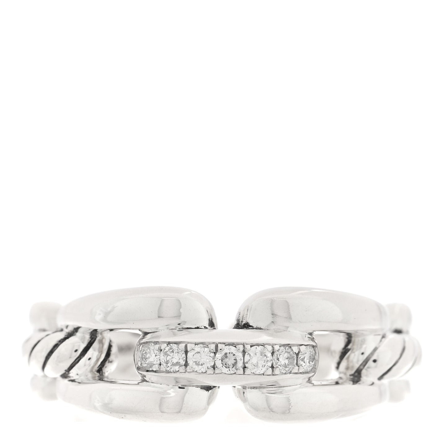 Sterling Silver Diamond 8mm Wellesley Link Ring