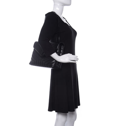 Saint Laurent Calfskin Y Quilted Monogram Medium Loulou Chain Satchel Black 2 of 9