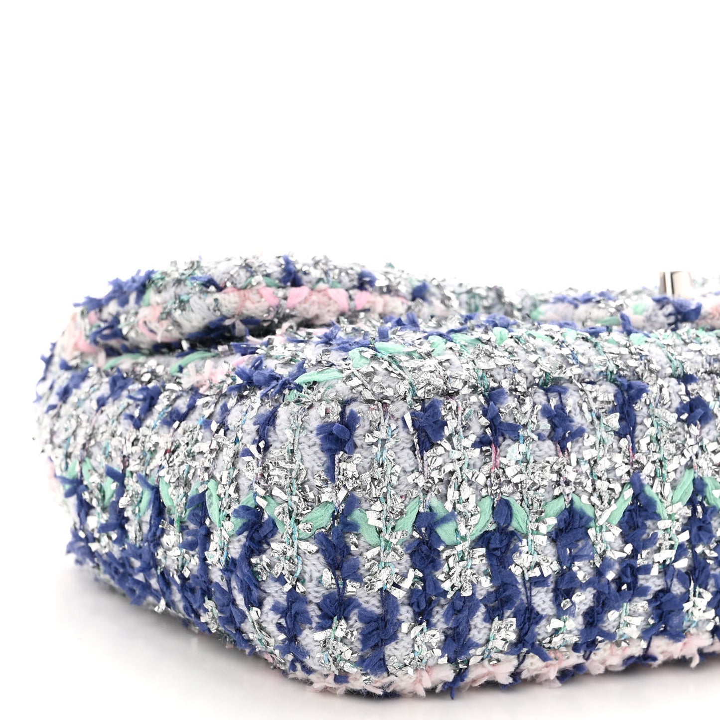 Tweed Medium Single Flap Pink
