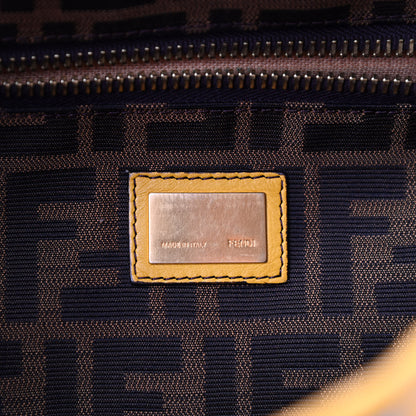 Fendi Vitello Zucca Large Peekaboo Iconic Satchel Yellow Tobacco 6 of 9