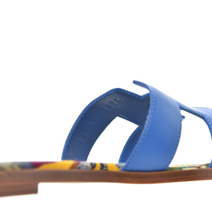 Hermes Calfskin Oran Sandals 36.5 Bleu Zanzibar 8 of 9