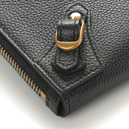 Balenciaga Grained Calfskin Neo Classic Gold Hardware Zip Around Crossbody Black 9 of 10