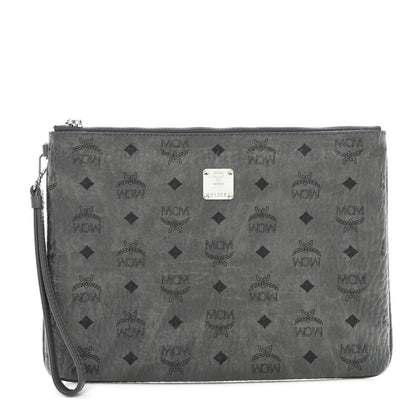 MCM Visetos Medium Stark Wristlet Pouch Phantom Grey 1 of 9