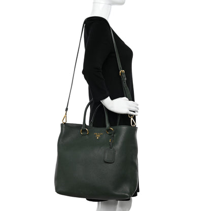 Prada Vitello Daino Shopping Tote Foresta 2 of 11