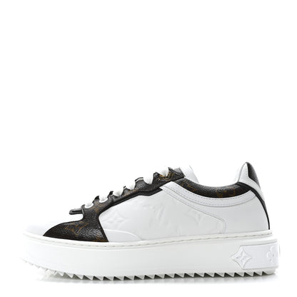 Louis Vuitton Monogram Embossed Calfskin Time Out Sneakers 38 White 1 of 9