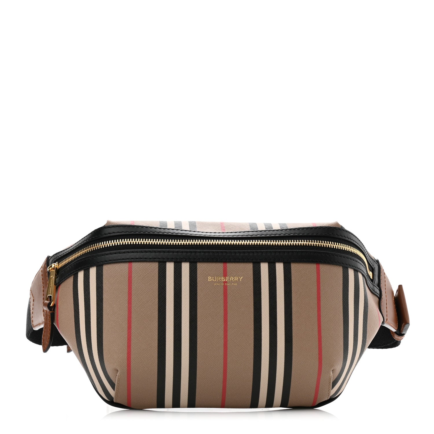 Burberry E-Canvas Icon Stripe Sonny Bum Bag Archive Beige 1 of 10