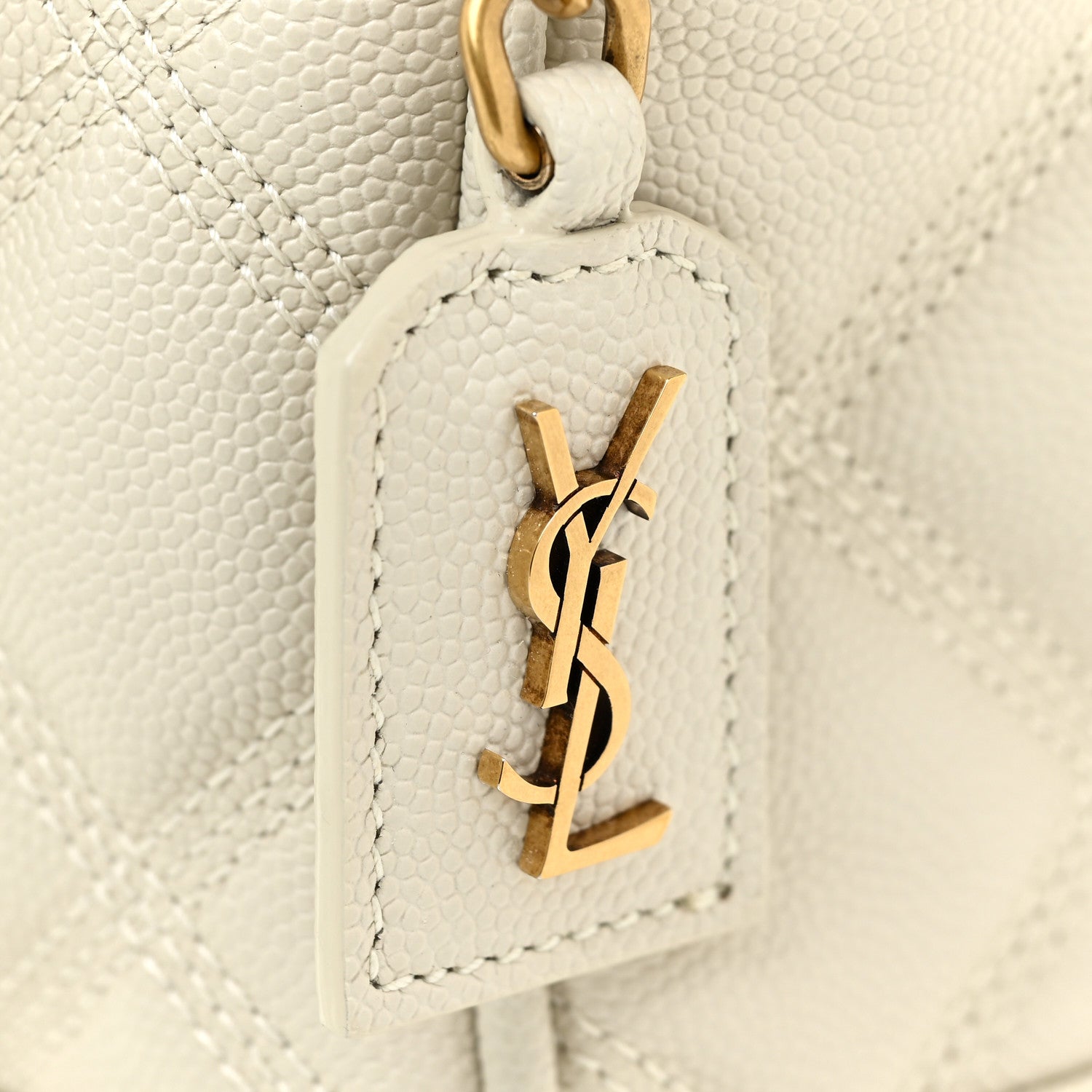 Saint Laurent Grain de Poudre Quilted 80's Vanity Bag Crema Soft 12 of 12