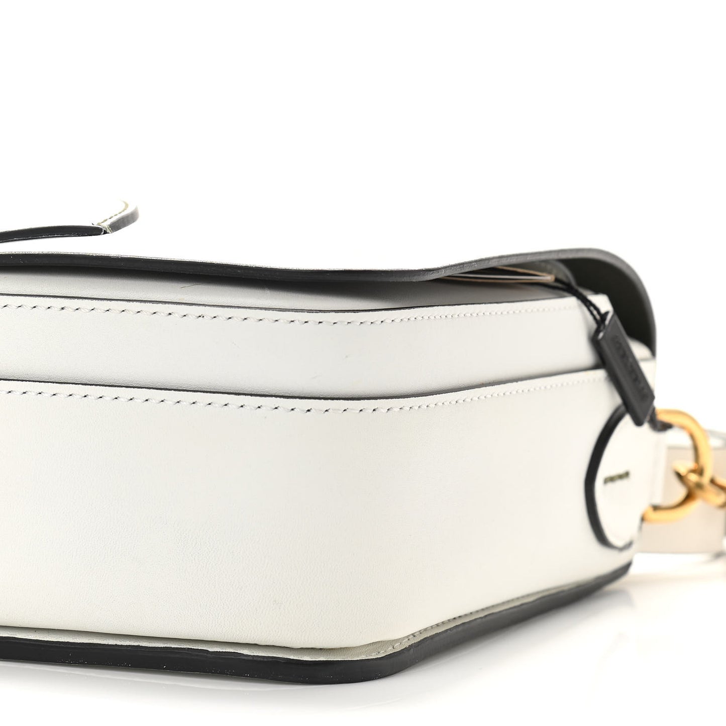 Calfskin Large Square Satchel Chalk White