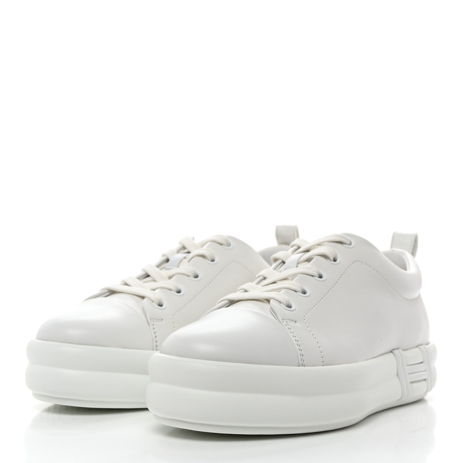 Hermes Calfskin Womens Happy Sneakers 36 White 3 of 9
