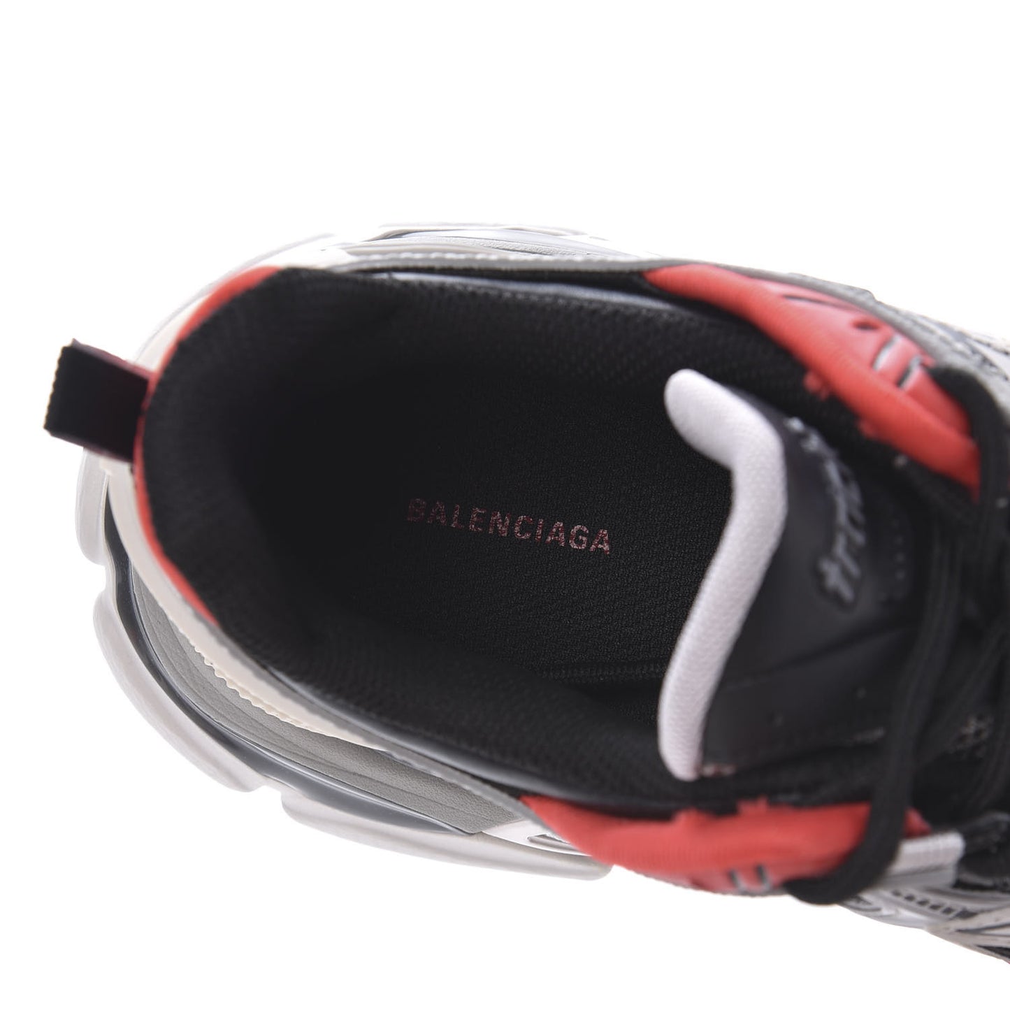 Rubber Mesh Bi-Color Womens Track.2 Open Sneakers 38 Black Grey Red