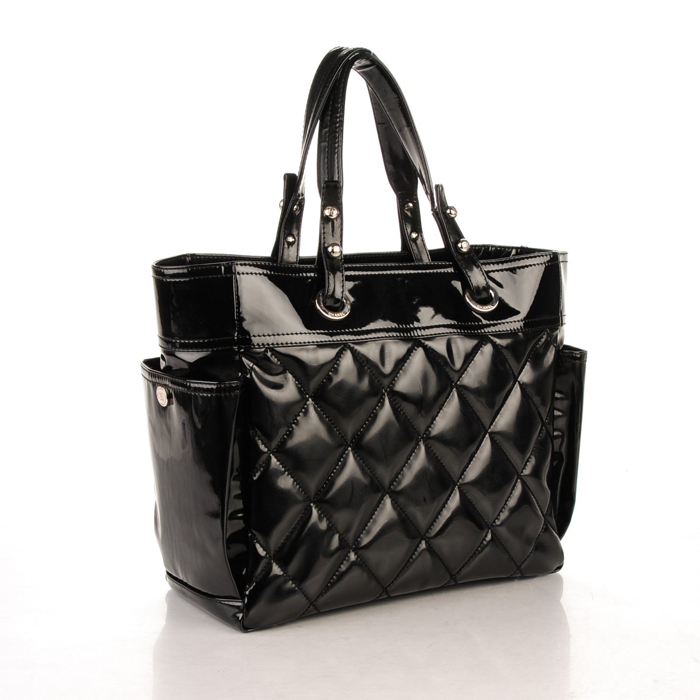 Chanel Vinyl Quilted Large Paris Biarritz Tote Black 8 of 11