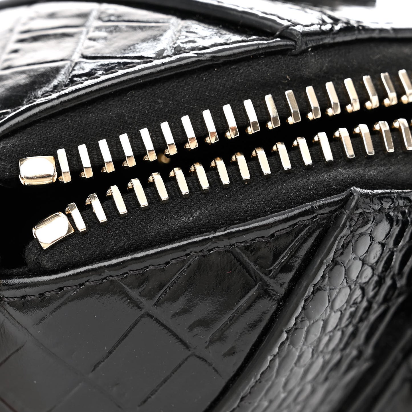 Calfskin Crocodile Embossed Mini Antigona Black