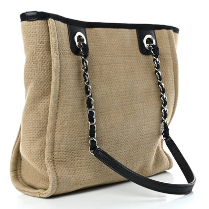 Chanel Canvas Mini Deauville Tote Beige Black 2 of 4