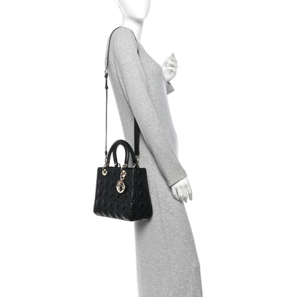 Christian Dior Lambskin Cannage Medium Lady Dior Black 2 of 10