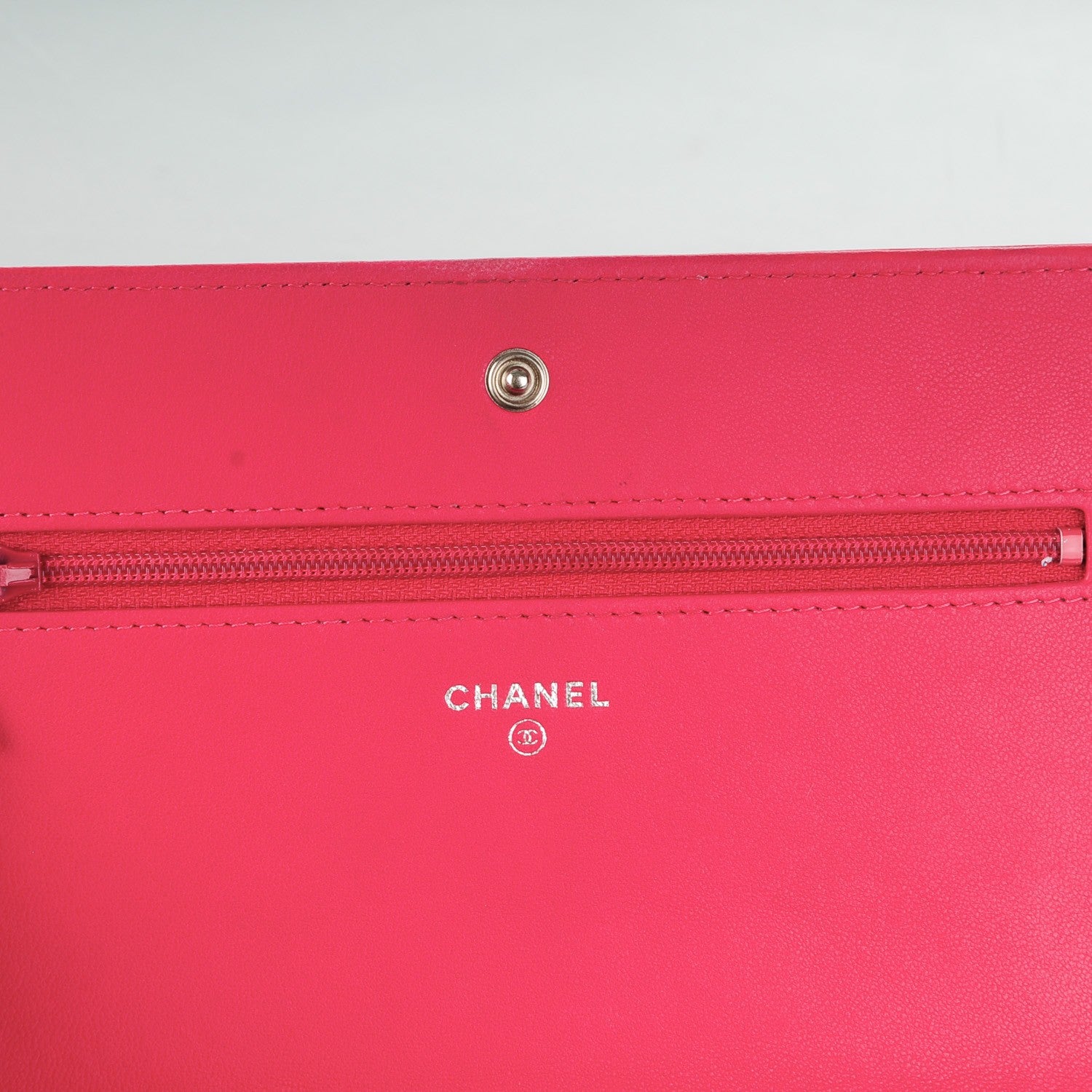Chanel Lambskin Quilted Diamond CC Wallet On Chain WOC Dark Pink 6 of 8