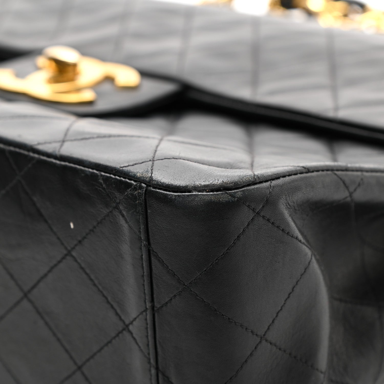 Chanel Lambskin Quilted XL Jumbo Single Flap Black 14 of 14