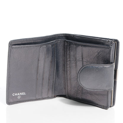 Chanel Metallic Calfskin Quilted Cambon Compact Wallet Dark Silver 8 of 10