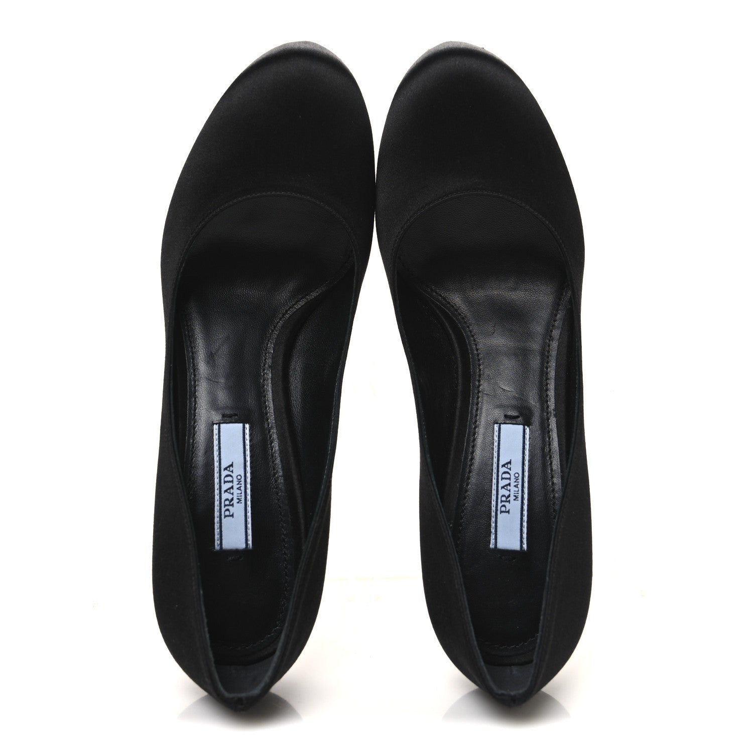 Prada Satin Block Heel Pump 36 Black 2 of 10