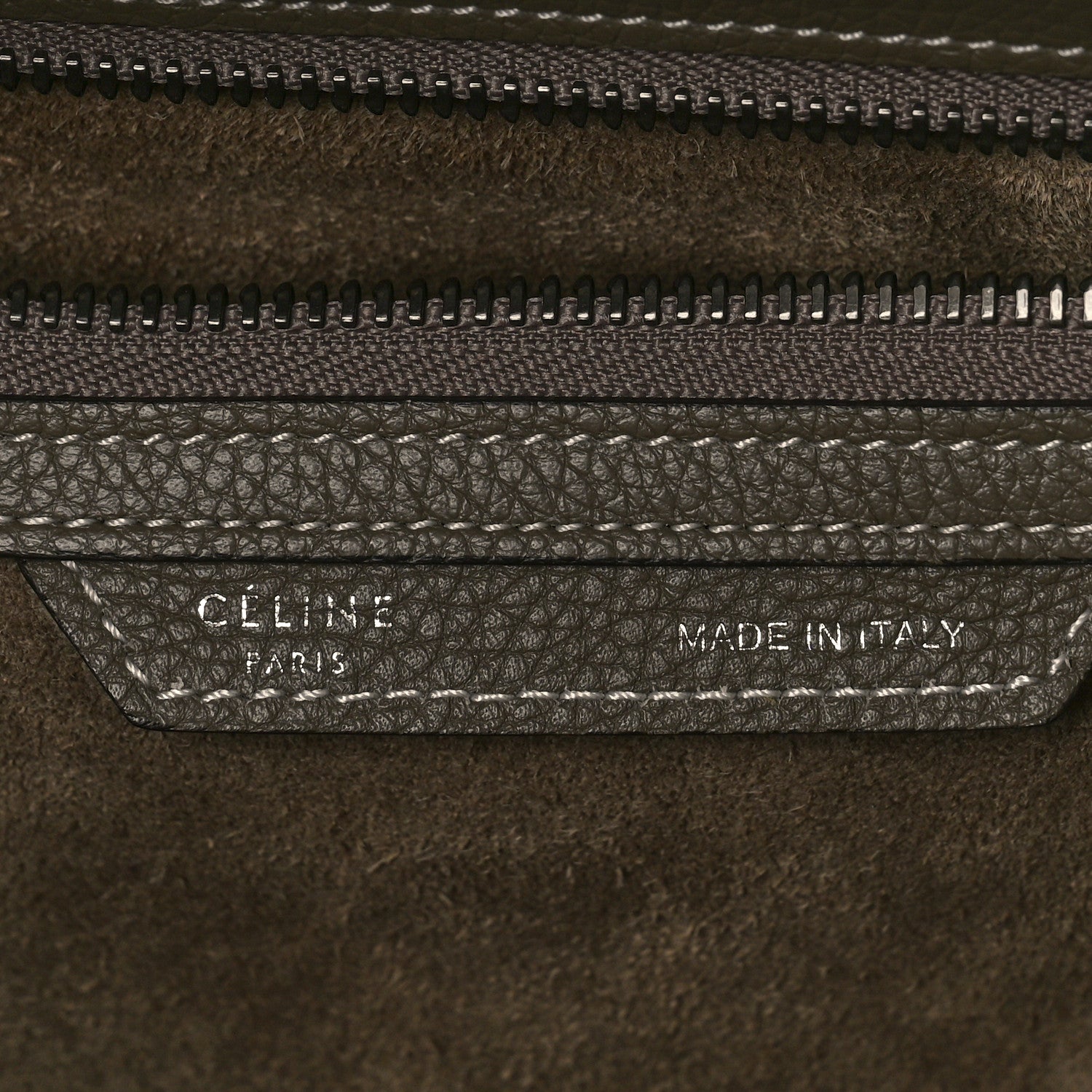 Celine Drummed Calfskin Mini Luggage Souris 6 of 9