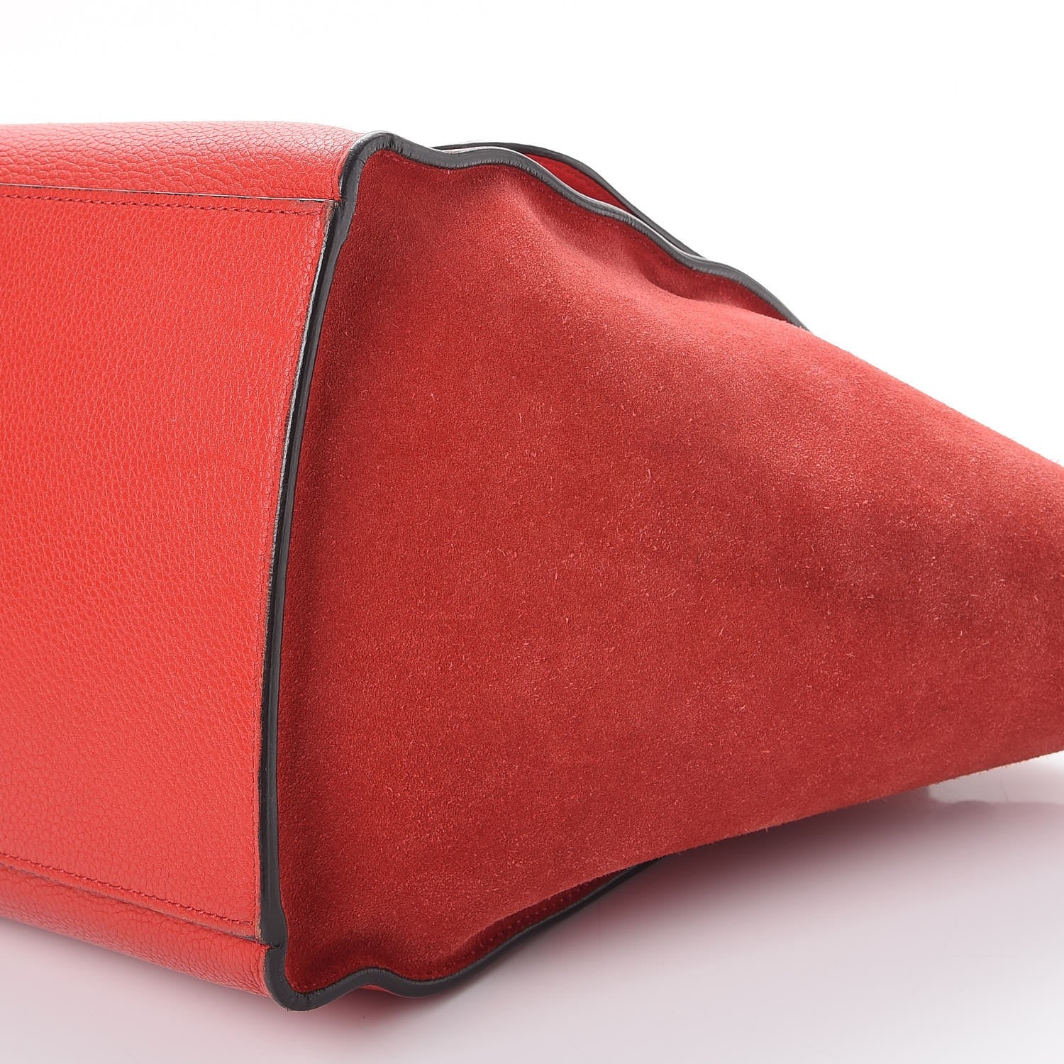 Celine Drummed Calfskin Suede Medium Trapeze Coquelicot 13 of 13