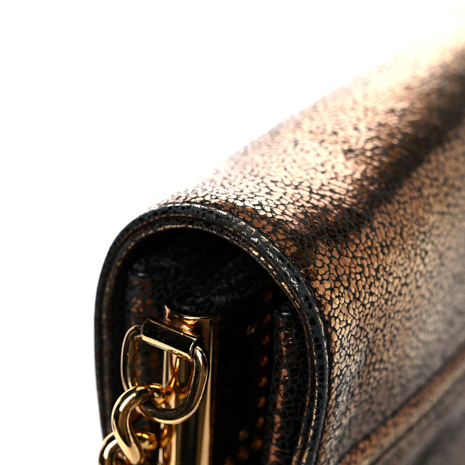 Versace Metallic Suede Palazzo Sultan Shoulder Bag Black Gold 13 of 17