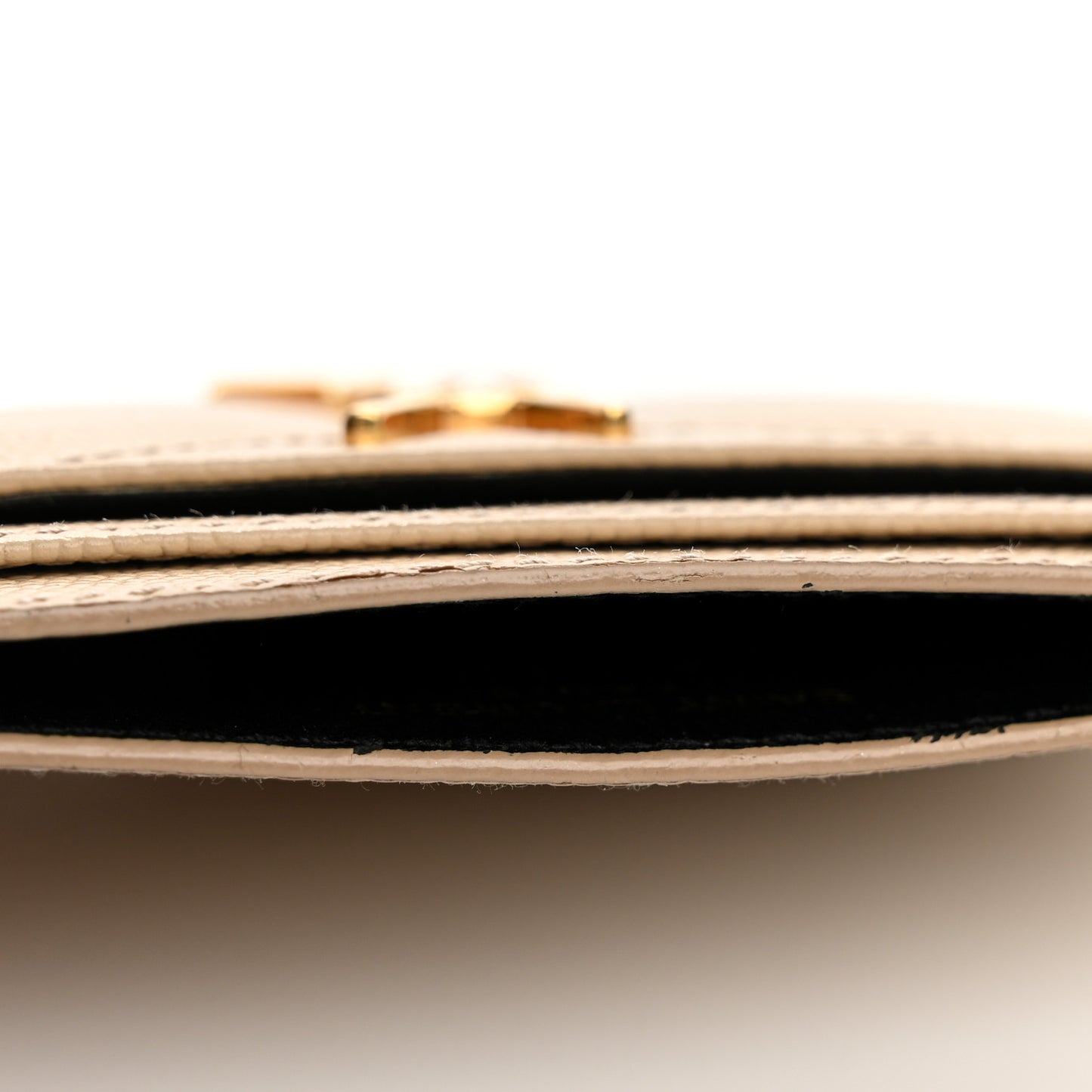 Grain De Poudre Matelasse Chevron Monogram Credit Card Case Nude Powder