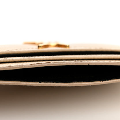 Saint Laurent Grain De Poudre Matelasse Chevron Monogram Credit Card Case Nude Powder 8 of 14