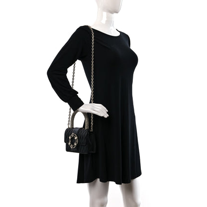 Miu Miu Nappa Matelasse Crystal Embellished Lady Top Handle Bag Black 2 of 10