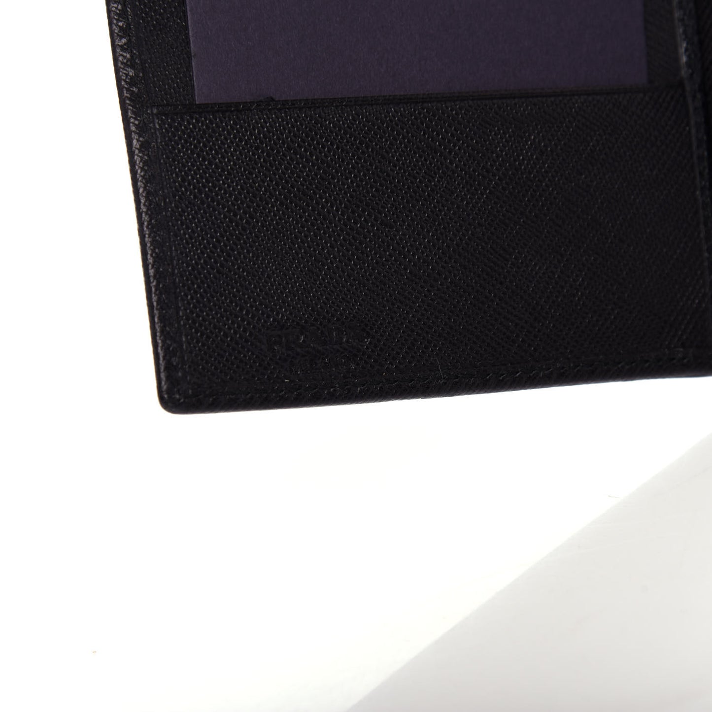 Saffiano Triangle Flap Compact Wallet Black