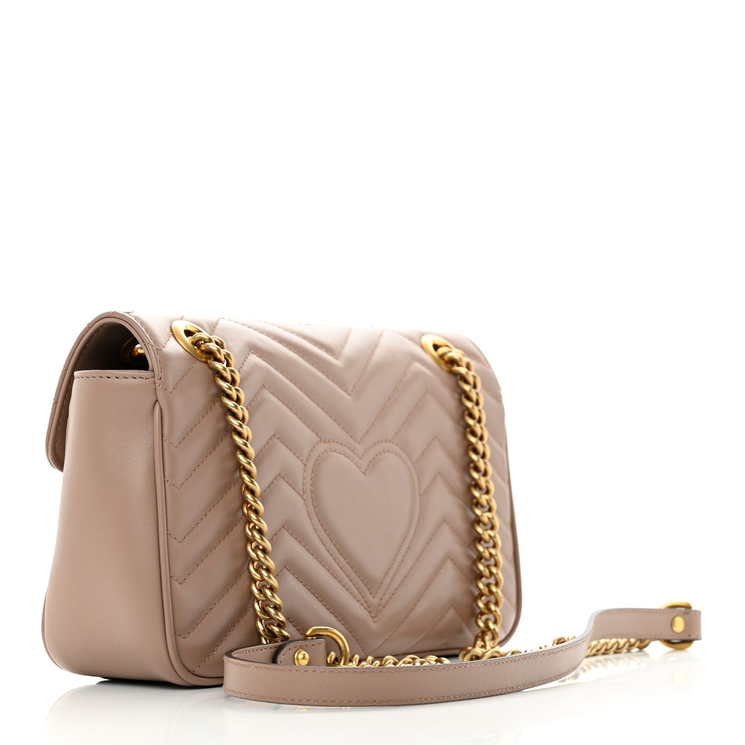 Gucci Calfskin Matelasse Small GG Marmont Shoulder Bag Porcelain Rose 3 of 12