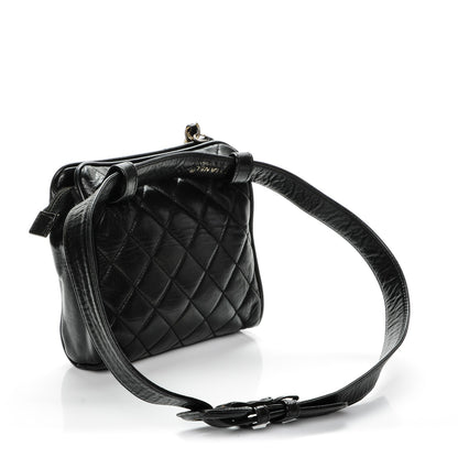 Chanel Lambskin Quilted Waist Belt Bag 75 30 Black 3 of 9