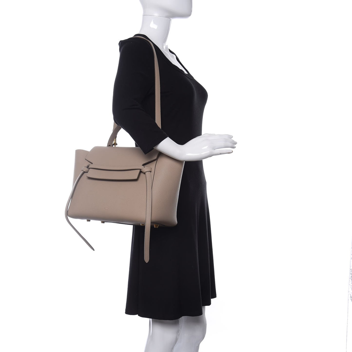 Grained Calfskin Mini Belt Bag Light Taupe