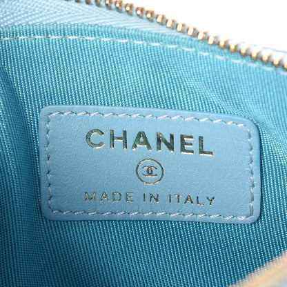 Chanel Lambskin Quilted Small Cosmetic Case Blue 6 of 7