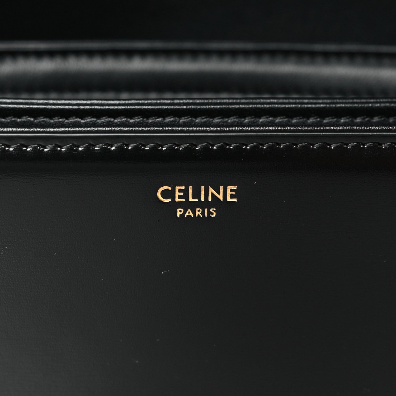 Celine Shiny Calfskin Medium Triomphe Black 6 of 9