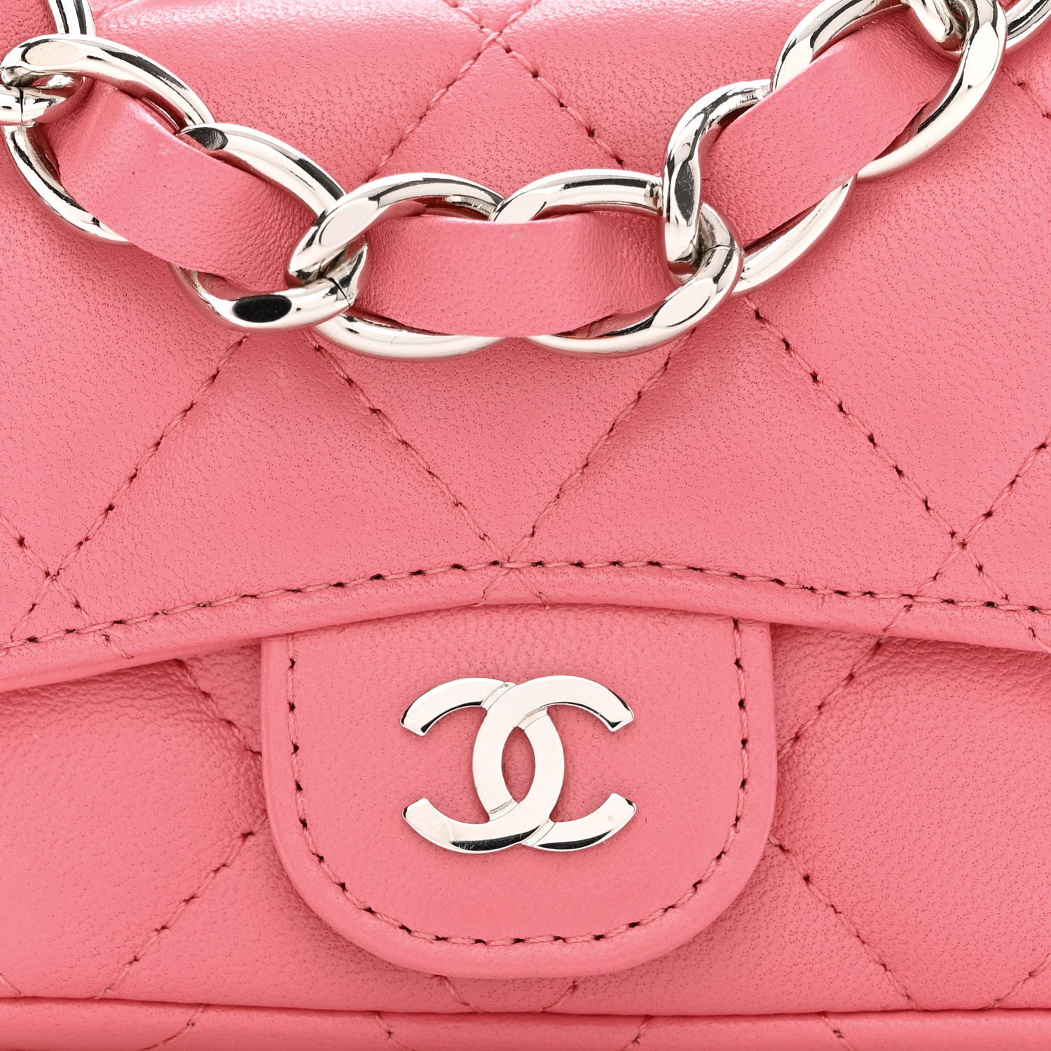 Chanel Lambskin Quilted Mini Chain Belt Bag Pink 9 of 12