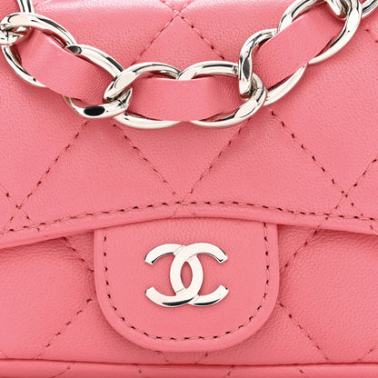 Chanel Lambskin Quilted Mini Chain Belt Bag Pink 9 of 12