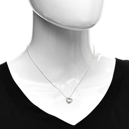 Tiffany Sterling Silver 11mm Elsa Peretti Open Heart Pendant Necklace 2 of 4