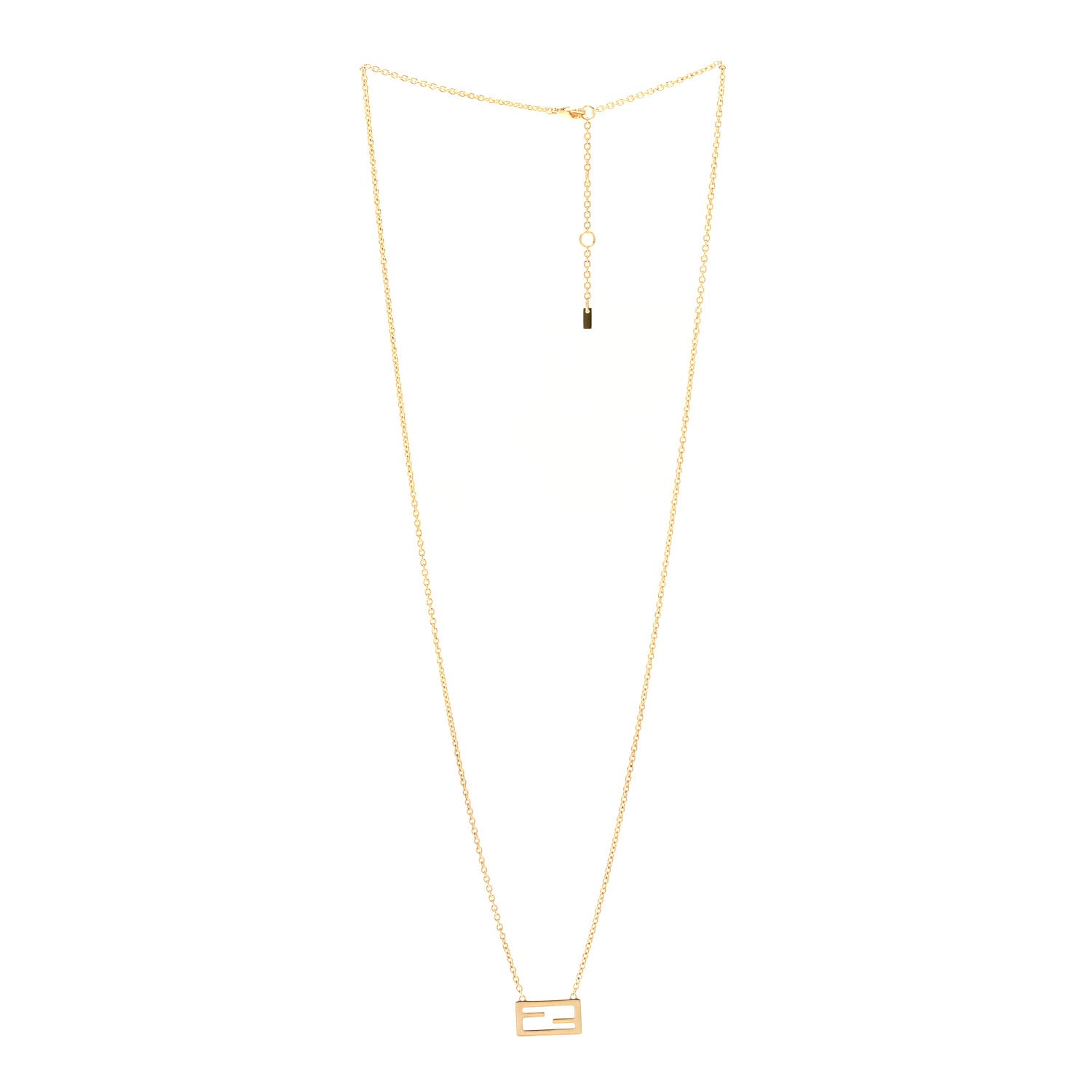 Fendi Bronze Baguette Necklace Gold 3 of 7