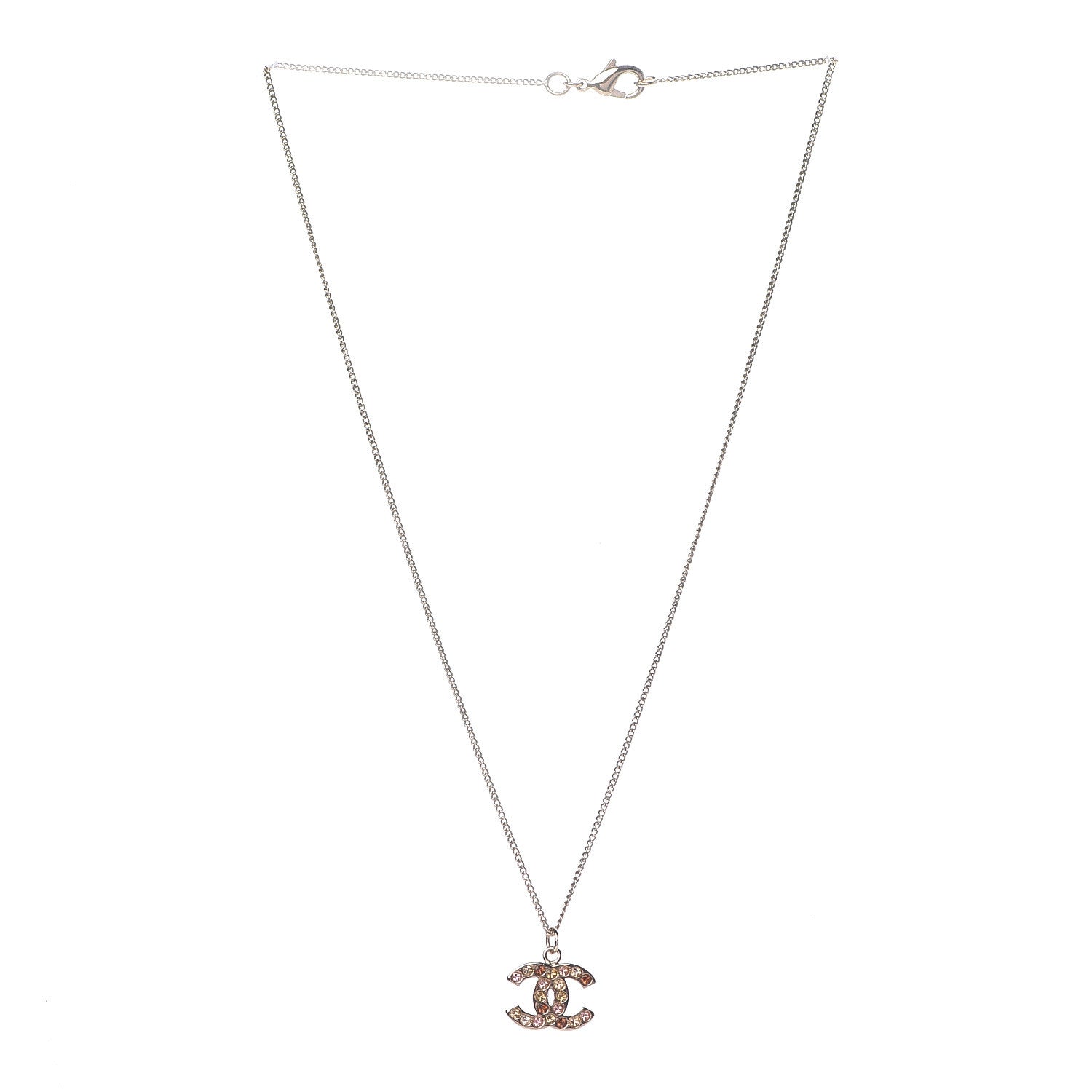 Chanel Crystal CC Necklace Gold Multicolor 3 of 6