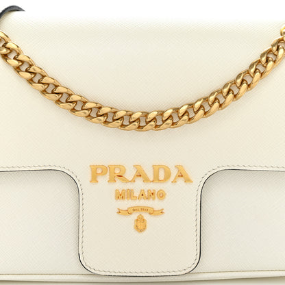 Prada Saffiano Flap Shoulder Bag White 8 of 12