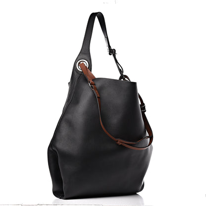 Burberry Calfskin Grommet Hobo Black 4 of 13