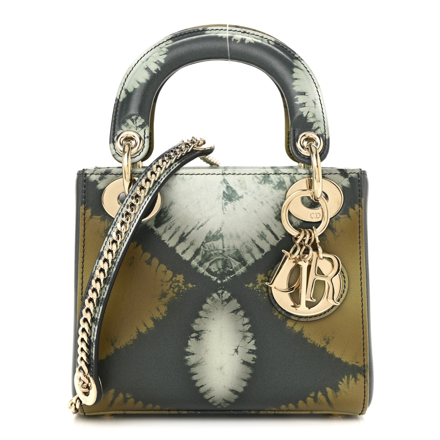 Calfskin Tie Dye Mini Lady Dior Green Multicolor