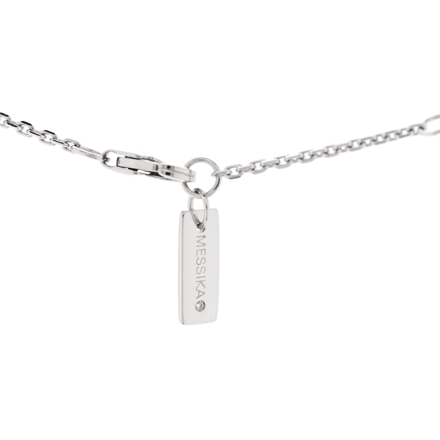 18K White Gold Diamond Baby Move Pave Necklace