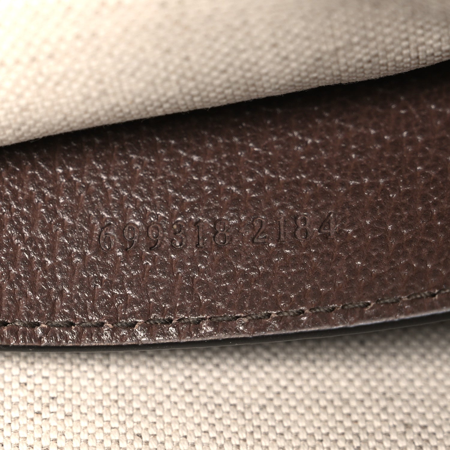 Gucci Monogram Jumbo GG Textured Dollar Calfskin Pouch Camel Ebony New Acero Camel Ebony New Acero 7 of 7